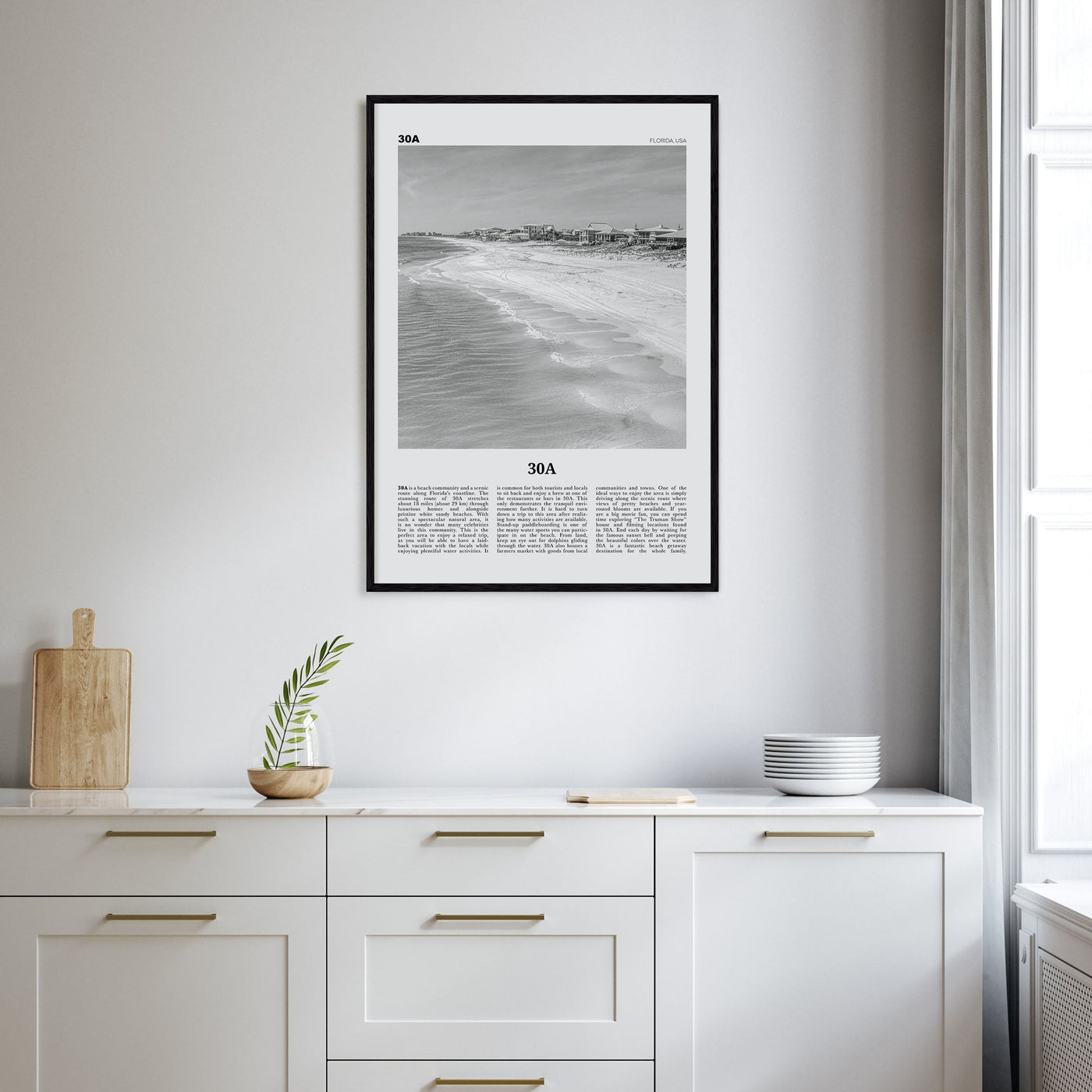 30A Travel B&W Poster