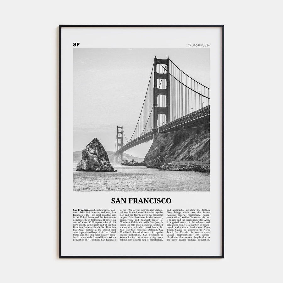 San Francisco Travel B&W No 1 Poster